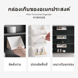 Mirror Cabinet Storage Box, Slant-Opening Organizer Rack for Bathroom, Makeup & Lipsticks, sticky Design Transparent 4