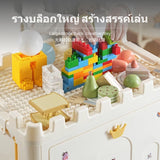 Large Toy Storage Box with casters, infant View Organizer for children, Folding Lid Small