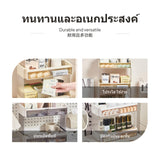 Multitiered Acrylic Desk Organizer, Drawer-Type Dustproof Box, Tea Bag & container Storage Holder Creamy Gray 3L