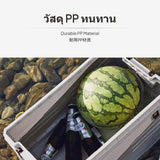 Foldable Outdoor Storage Box, Multi-Function Trunk Organizer with Wooden Cover 55L 1 Layer White