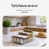 Transparent PET Drawer Organizer, Kitchen Storage Box, 6.5cm Height, No-Drill Large