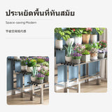 3-Tier Stainless Steel greenery display Stand, Freestanding Multitier Outdoor Indoor Ladder Shelf, Anti-Rust Silver Display Rack for Balcony & Living Room L100 H50