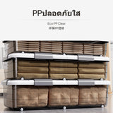 150L Under Bed Storage Box, Flat Transparent Foldable Container with casters, Large Capacity Bin for Toys, Clothes, Home Organization 82x40.5x27cm