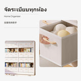 3-Pack Fabric Storage Box, Large Capacity Linen Organizer, Foldable Bin with Wooden Handle for Bedroom, Closet, Books, Toys Large