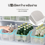 2-Pack Refrigerator Organizer Bin, Food Grade, Drawer Design, ovum & Vegetable Storage Box for Kitchen & Freezer White Large 2 Pack