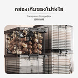 Transparent Plastic Storage Box, Large Capacity Organizer for Clothes & Toys, Stackable with Lid Clear 53x38x24.5 1 Pack U Thickened