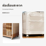 200L Foldable Storage Box with casters, Large Capacity Flip Organizer for Clothes, Blankets, Toys Solid Coffee 62 Flip