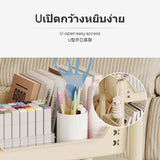 2-Tier Mobile Storage Rack, PP Resin shelf organizer, Multitier Rolling Organizer for Bedroom & Kids Room Cream White 4 Tier