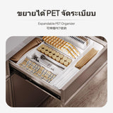 Expandable Drawer Organizer, Adjustable Cutlery Tray, Multi-Section Storage Box for Kitchen, Desk, Vanity, ivory, PET Material 1 Pack S