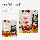 2-Tier Mickey Storage Rack, Movable Kids Cartoon shelf organizer, Snack Organizer, Bedroom & Living Room 3 Tier Mickey Wheels