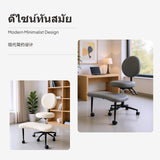 Cross-Legged Computer Chair, Ergonomic Meditation Seat, No Armrest, Adjustable Backrest, PU Leather, Mobile Footrest, Comfortable Sitting for Office stretching Navy Blue Steel Legs