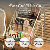 2-Tier Transparent Cosmetic Organizer, Stepped Makeup Rack, Lipstick Perfume Display Stand for Vanity, Skincare Storage, PET Material 2 Pack