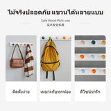 10-Hook Nordic Wall Mounted Coat Rack, Colorful Wooden Hangers for Entryway, Kids Room