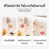 10-Piece No-Drill Wall Hook Set, Multi-Functional Comb Organizer, Waterproof Bathroom Storage for Hair Accessories