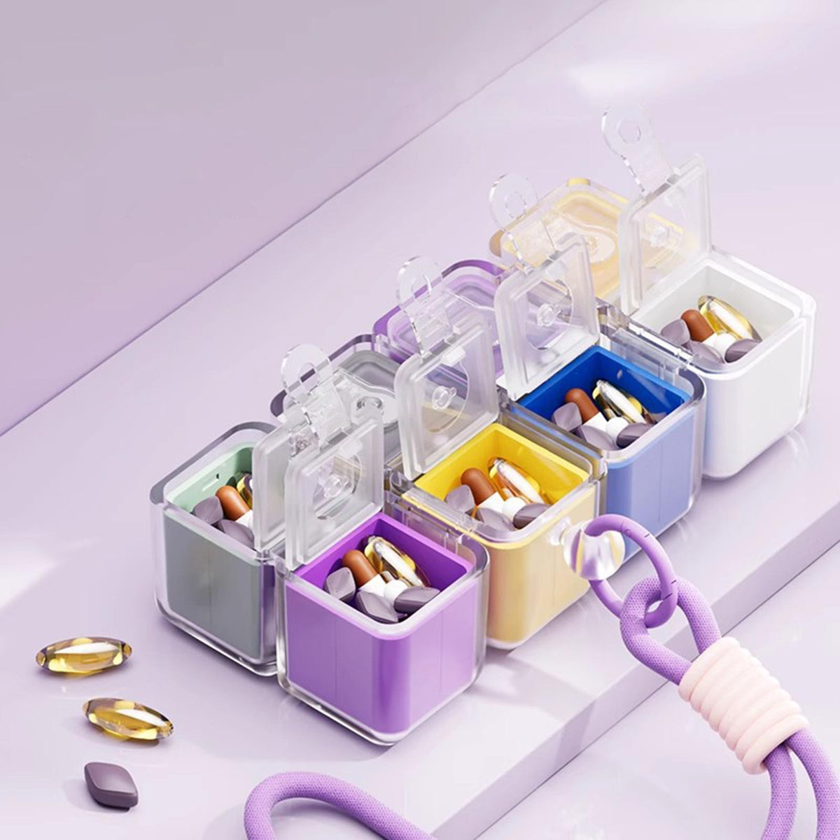 Pill Organizer for Traveling Versatile Medicine Case for Purse Backpack Trip Multi