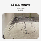 Eames Armchair, Modern Nordic Accent Chair, Transparent & PP Seat, Metal Eiffel Base for Dining, Office, Lounge White