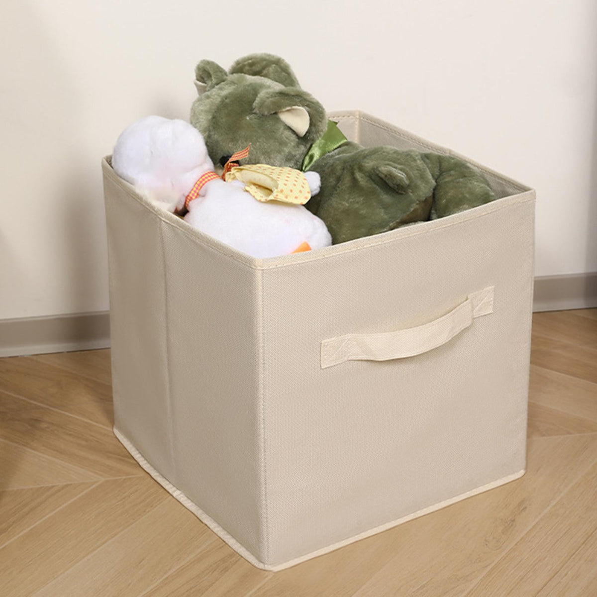 Closet Organizer Foldable Container Blanket Storage Bag for Coat Toy Sweater beige