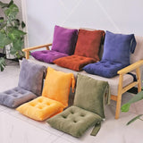 Maxbell Chair Cushion with Backrest Decoration Ergonomic Pad for Winter Home Bedroom Purple