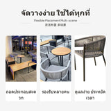 3-Piece Outdoor Bistro Set, PE Rattan Chairs & Polywood Table, Modern Patio Furniture for Coffee Shop, Garden, Balcony