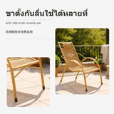Wicker Lounge Chair, PE Rattan High rear Armchair, Adjustable Headrest, Metal Frame for Patio, Balcony, Garden