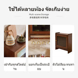 sturdy Wood Wall Mounted Storage Cabinet, Rustic wall-mounted Sideboard, Glass/Rattan Door, Kitchen Living Room Organizer