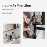 Suction grip Bathroom Organizer Shelf, No-Drill Faucet Rack, Transparent Wall Mounted Storage for Washbasin, Kitchen, and Toilet