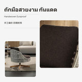 Outdoor Patio Rattan Sofa Set, Teak rotating Dining Chair circular table, Waterproof