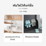 3-Piece Foldable Slipper Rack, No-Drill Multi-Functional Bathroom Organizer