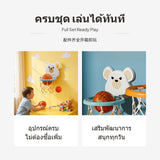 2 Basketball Indoor Kids Cartoon Bear Hoop Toy, Hanging Suction Mount 12cm 1pc Brown
