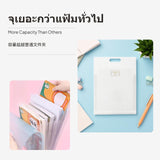 5-Layer 6-Pocket A4 Accordion File Folder, Portable Pastel Large Capacity Light Yellow