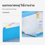 13-Layer Accordion Bill Organizer, Large Capacity Waterproof PP Folder A6 Light Blue
