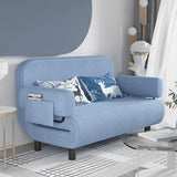 Foldable Sofa Bed Sturdy Modern Sleeper Chair Bed for Home Bedroom Apartment Blue