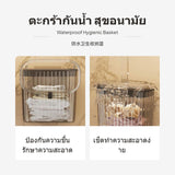 2-Piece Wall-Mounted Laundry Basket, Waterproof Bathroom Storage Bin 26x15x30cm Transparent Gray