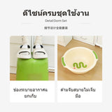 4-Piece Dorm Bathroom Set, Dopamine Color, PP Material, Portable Green Soap Box