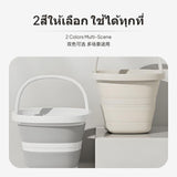 10L Folding Bucket, Portable Large Capacity, Multi-Purpose, Home & Outdoor Cream 10L 2pcs