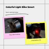 Bike Smart Brake Sensing, Universal Serial Bus Rechargeable, Waterproof, Night Riding Multicolor Brake Sensor