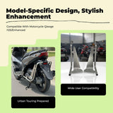 Motorcycle Guard Bar, Stainless Steel Guard, Footrest, Light Mount for Jog i125/enhanced Black Rear