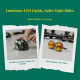 Ebike Headlight, Taillight & Turn marker Flasher Kit, Waterproof, Extremely Bright Black Taillight