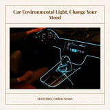 Car light-emitting diode Strip Lights, atmospheric Lighting Kit, Universal port electroluminescent Wire, Interior Decoration Ice Blue 1-to-4 Kit