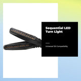 Light-emitting diode motorcycle turn blinker light, sequential flowing light, universal 12V, suitable for street and all-terrain vehicles. zx02A 2pcs other