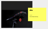 Bike, universal port rechargeable, smart brake sensing, waterproof, night riding Red Standard Saddle