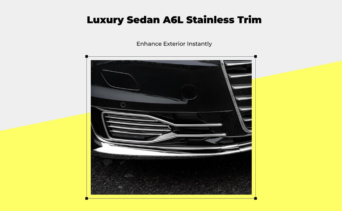 Front Decorative Strip, Fog Light Trim, Protector,, compatible with A6L 12-18 Silver Trunk Lower Strip