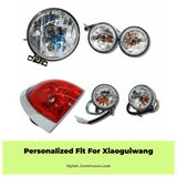 Electric Scooter Headlight, Rear rear light, light-emitting diode Turn flasher Assembly, Waterproof, sturdy Smoked Black Tail Light