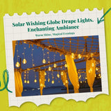 Solar String Lights, Waterproof Outdoor Globe, Patio Garden Decoration White Ball Warm Battery+USB 300x60cm