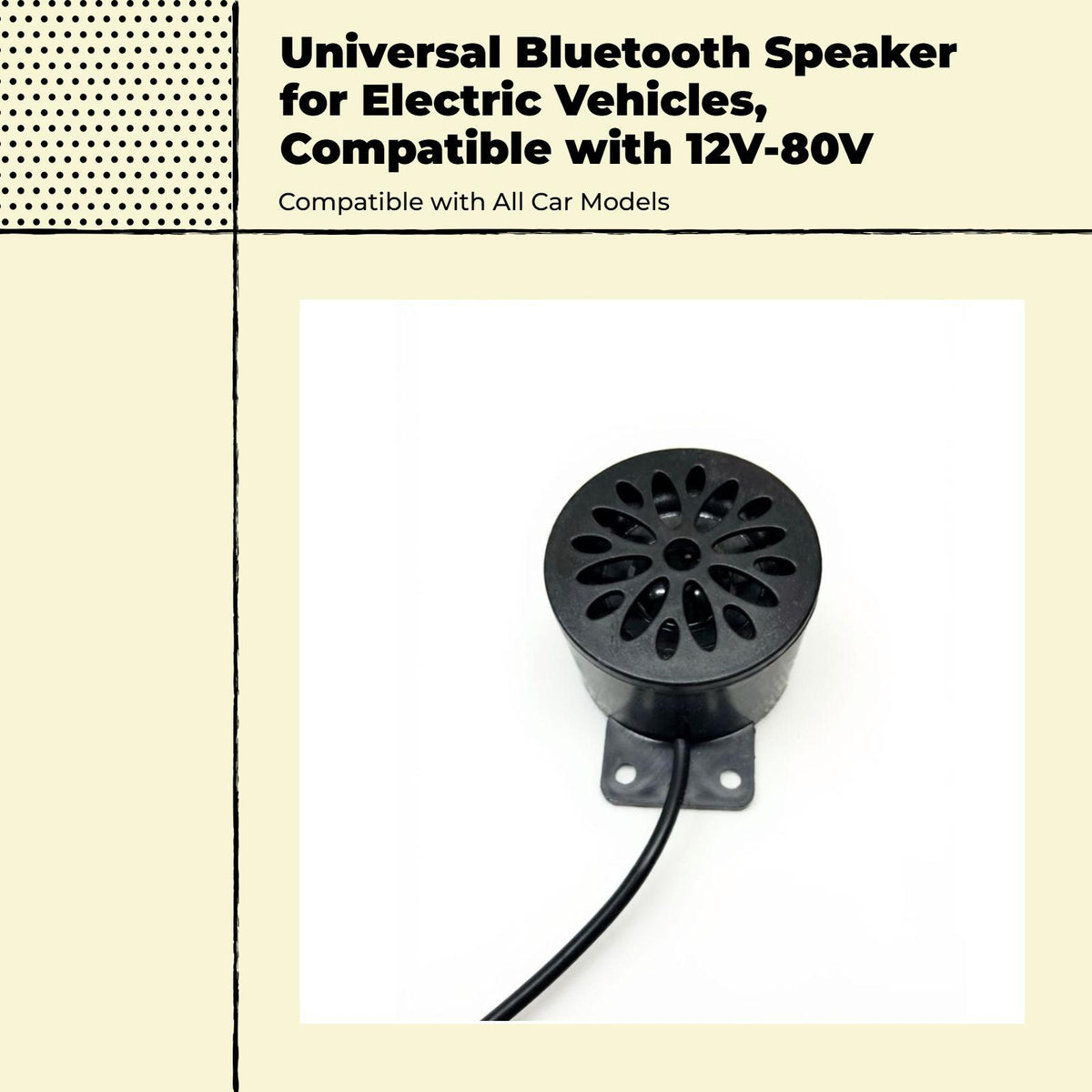 AudioLink Speaker, cordless Receiver, Electric Vehicle Horn, Easy Installation Black With Bluetooth