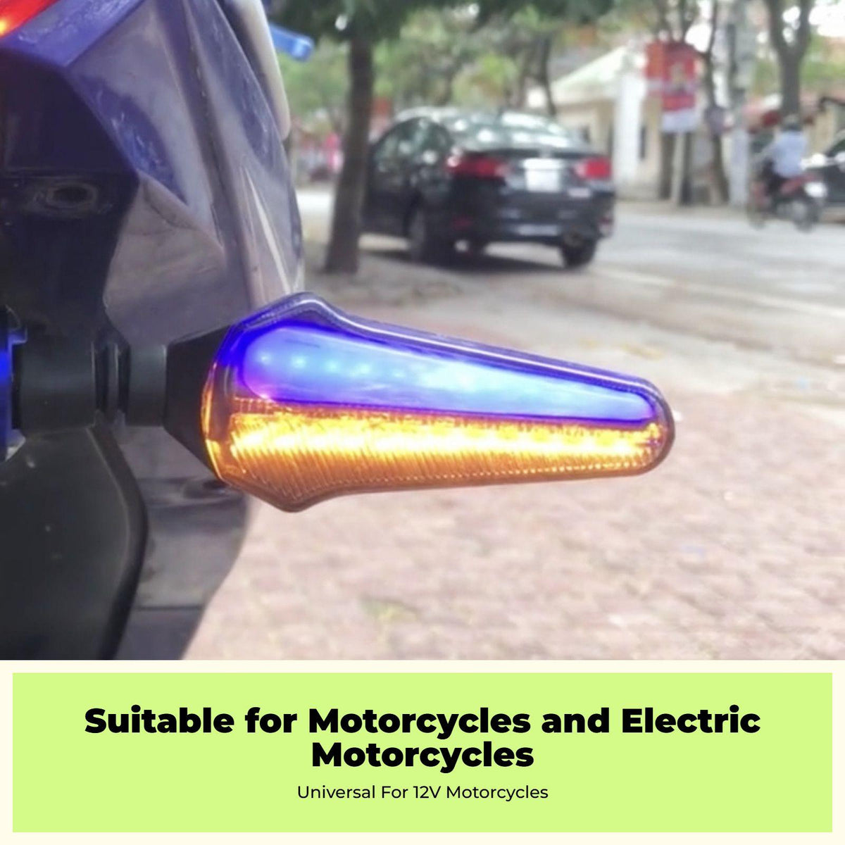 Light-emitting diode turn blinker light, 12V, brilliant, compatible with SUVs, easy to install Blue+Yellow other