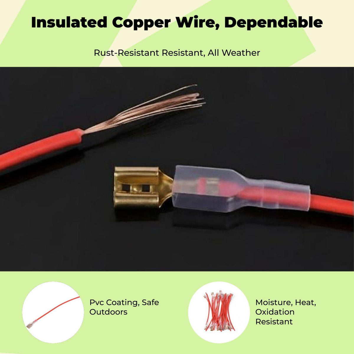 Universal Horn Wire Harness, 12V Electric coiled Horn Connector, Copper Terminal Red 6pcs
