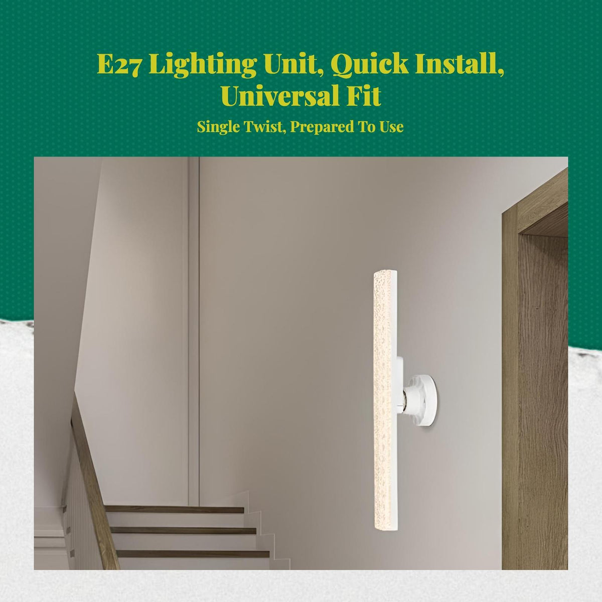 Light-Emitting Diode Strip Light Bulb, E27, super Luminous, Energy-Saving, 3-Color, Home Lighting White 18W 30cm