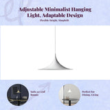 Modern hanging light, minimalist chandelier, adjustable height, dining room, bedroom, bar Sand White 30cm