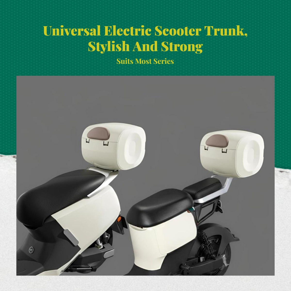 Electric Scooter Trunk, Universal Storage Box, Large Capacity, Backrest Silver Gray Combination Lock